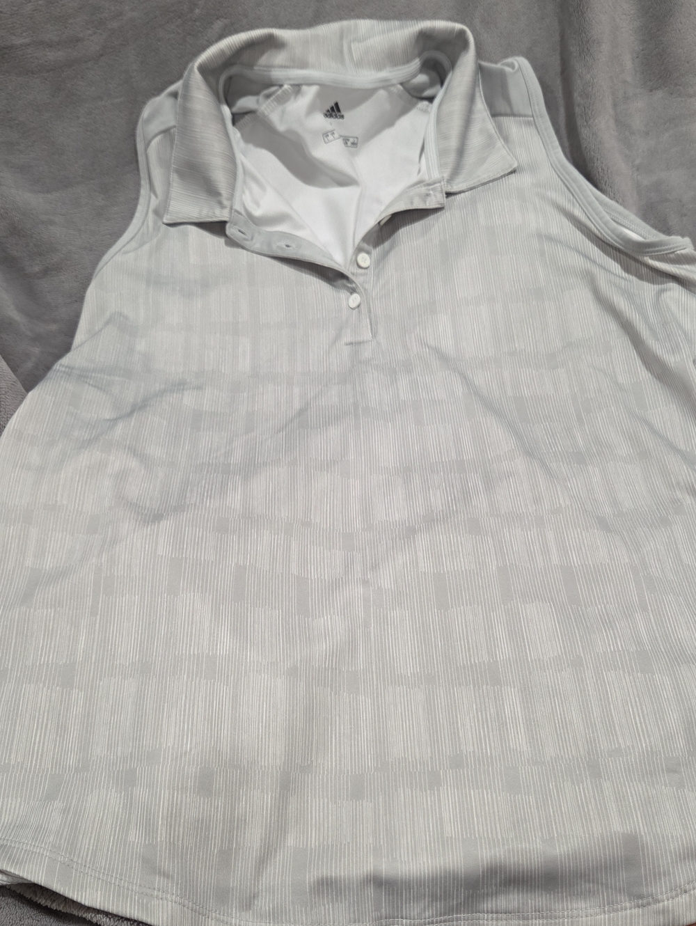 adidas Women’s White Sleeveless Polo Tank Top